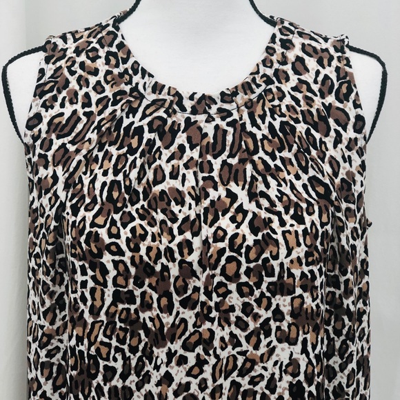 Adrianna Papell leopard print sleeveless blouse M - Picture 2 of 8
